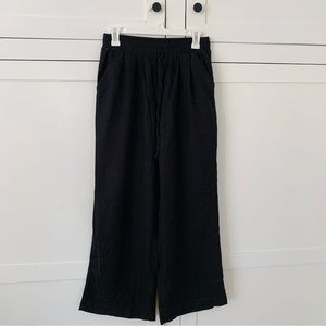 Briggs Linen Black Pull On Straight Pants Size Medium